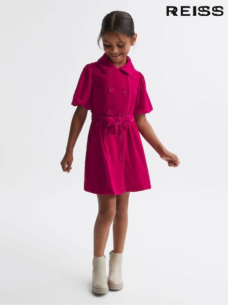 Reiss Pink Nancy Velvet Double Breasted Dress (D55128) | € 117