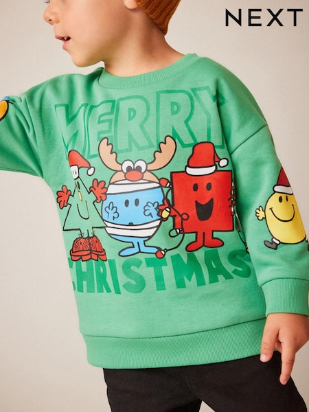 Green Christmas Mr. Men Sweatshirt (3mths-8yrs) (D55402) | €8 - €9