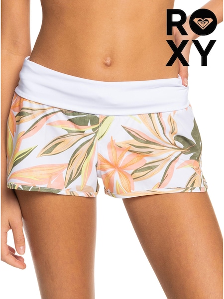 Roxy White Floral Endless Summer Swim Board Shorts (D55427) | €27