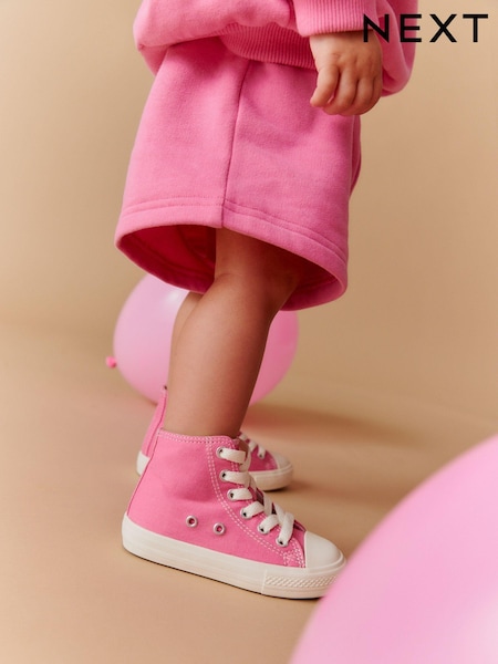 Pink Standard Fit (F) High Top Trainers (D55448) | €10.50 - €12