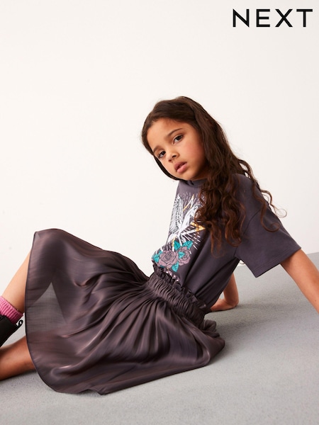 Charcoal Grey Metallic Skirt (3-16yrs) (D55529) | € 4 - € 6
