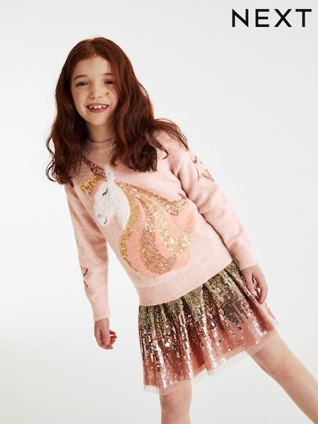 Gold Ombre Sequin Skirt (3-16yrs) (D55534) | €6 - €7.50