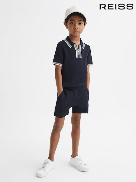 Reiss Navy Colton Senior Side Stripe Drawstring Shorts (D55819) | €20