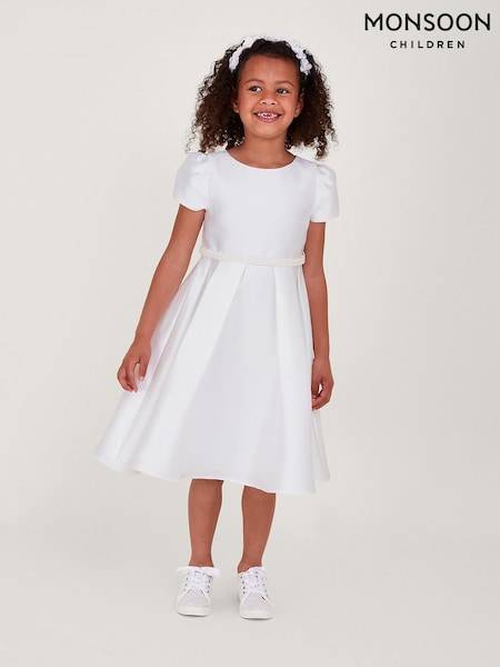 Monsoon Natural Henriette Pearl Belt Duchess Dress (D56260) | 277 QAR - 327 QAR