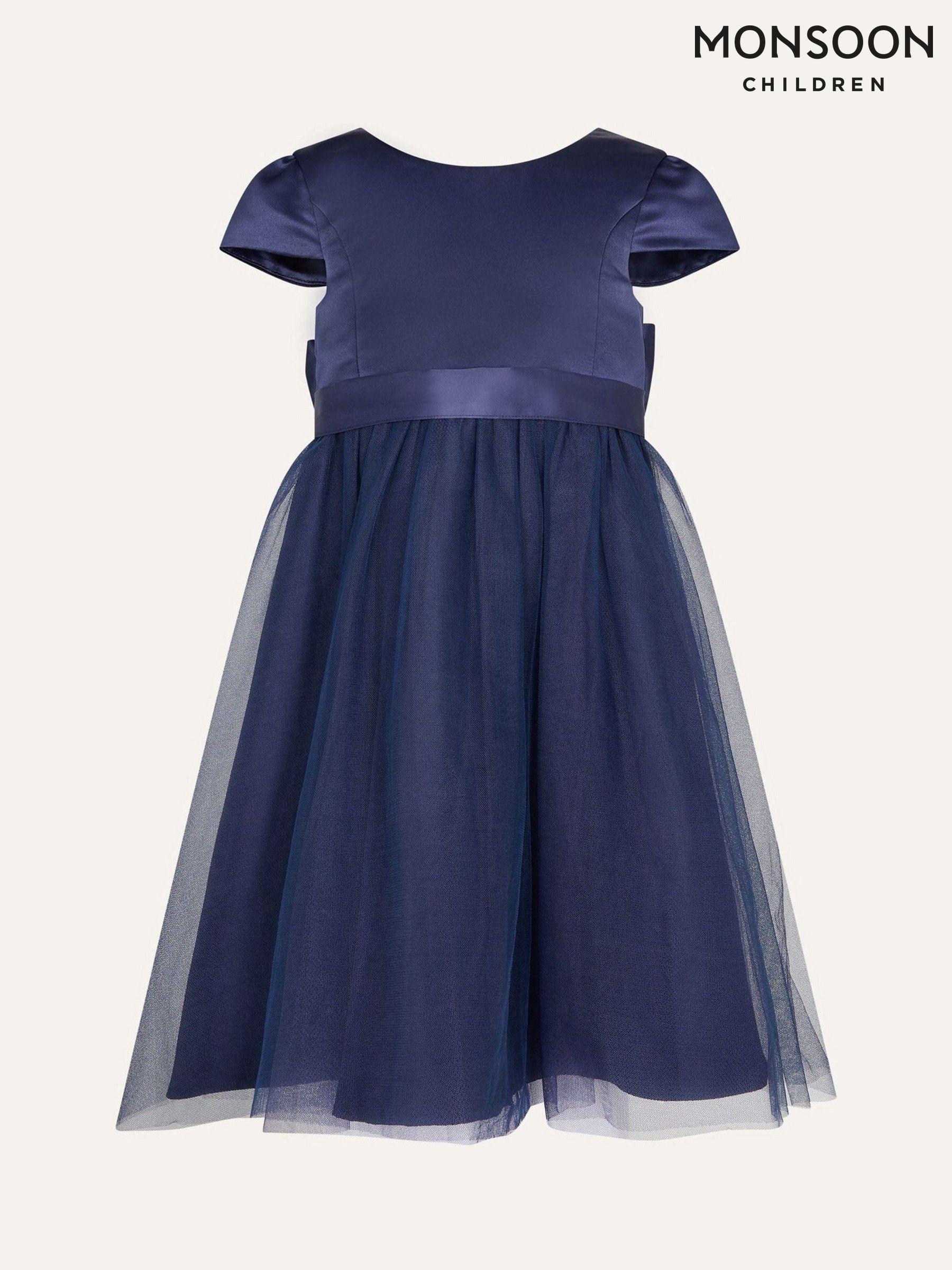 Monsoon grey flower girl dress sales