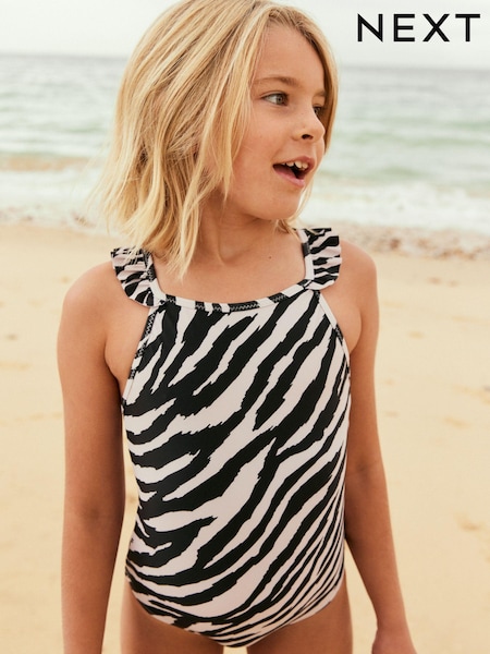 Cremeschwarz - Frill Sleeve Swimsuit (3-16yrs) (D56285) | 4 € - 5 €