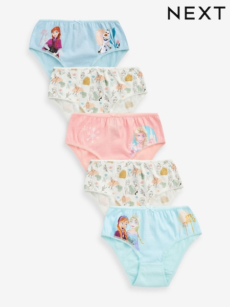 وردي/أزرق - Disney Frozen 100% Cotton Briefs 5 Pack (1.5-10yrs) (D56340) | ‏54 ر.ق. - ‏59 ر.ق.