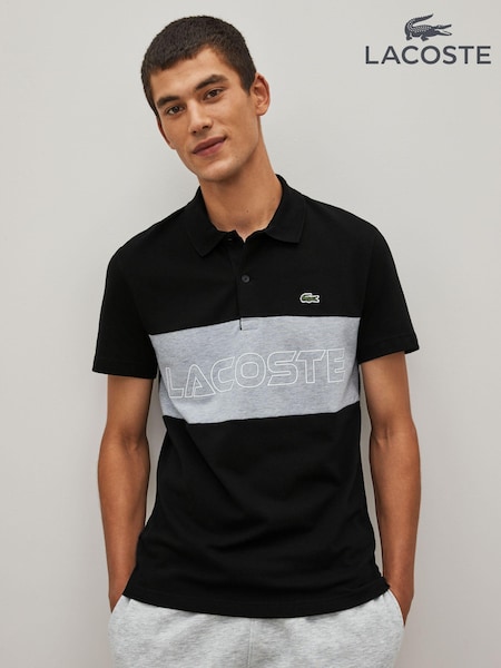 Lacoste Black Mens Colour Block Polo Shirt (D56648) | €64