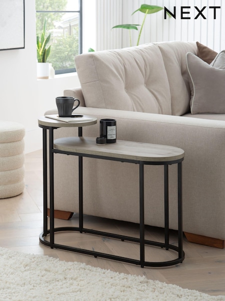 Grey Bronx Oak Effect Side Table (D56828) | €215