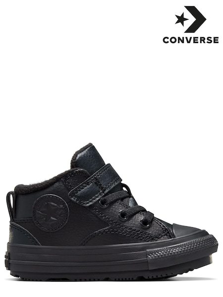 Converse Black Leather Infant 1V Malden Trainers (D56957) | €22.50