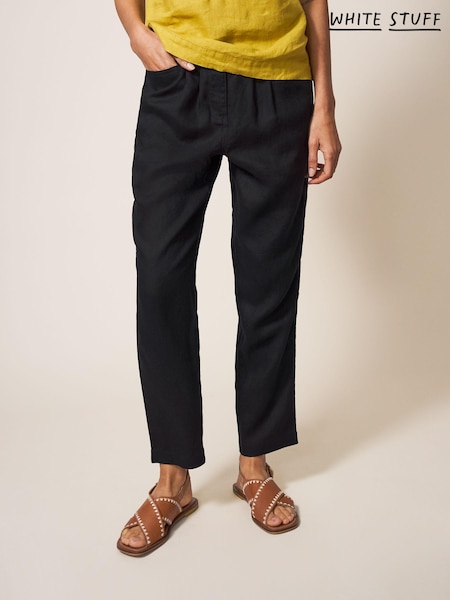 White Stuff Black Rowena 100% Linen Trousers (D57200) | €44.50