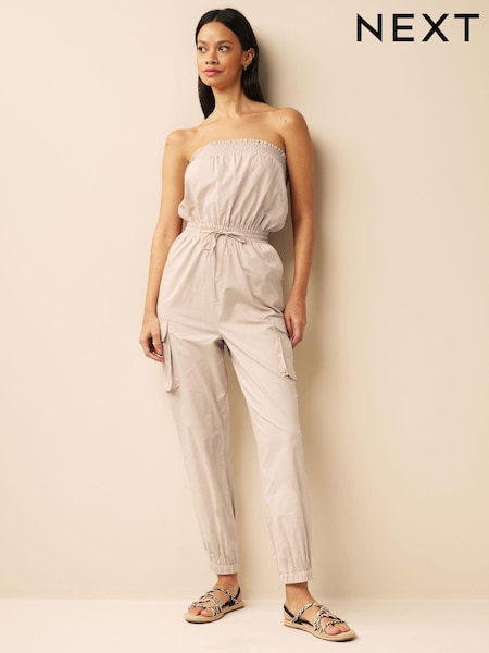 Grey Cargo Bandeau Strapless Jumpsuit (D57361) | €23.50