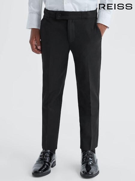 Reiss Black Knightsbridge Senior Tuxedo Satin Stripe Trousers (D57371) | AED418