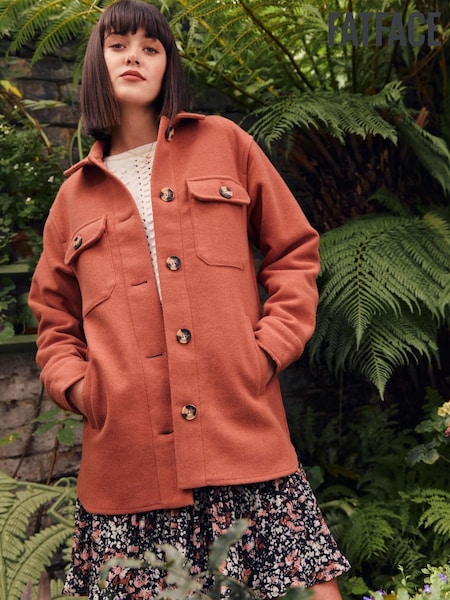 FatFace Brown Plain Thea Shacket (D57526) | €50