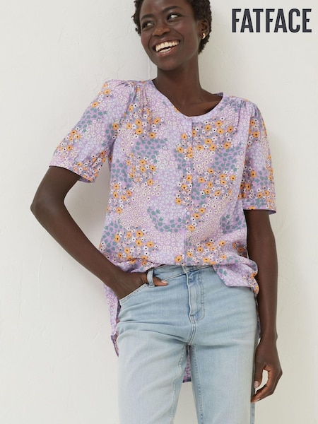 FatFace Purple Jodie Meadow Patch Blouse (D57541) | €44