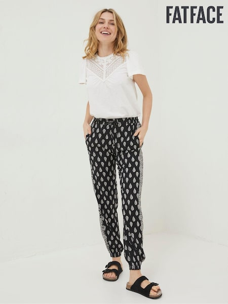 FatFace Black Lyme Batik Floral Trousers (D57576) | €24.50