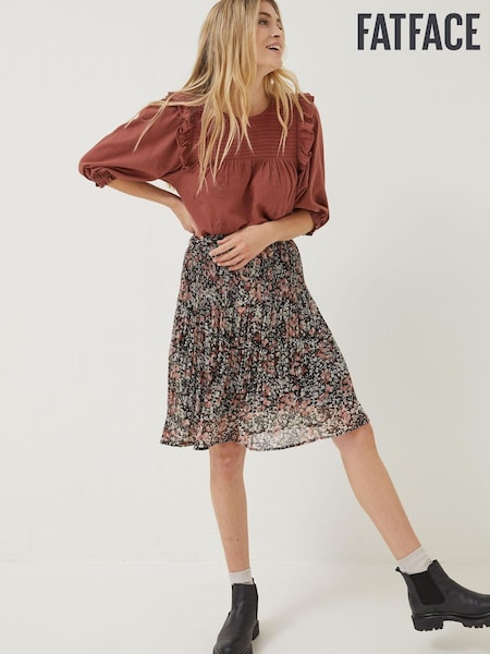 FatFace Black Blush Floral Kayleigh Skirt (D57592) | €30