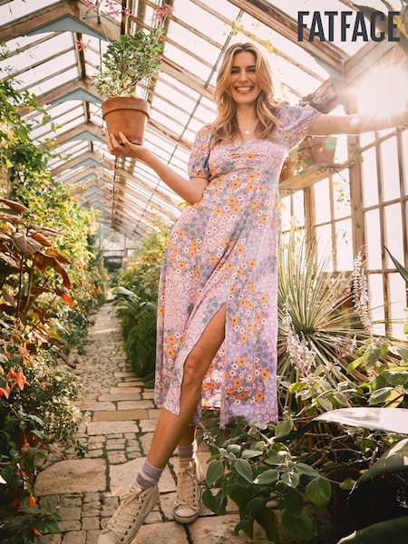 FatFace Purple Tania Meadow Midi Dress (D57774) | €46