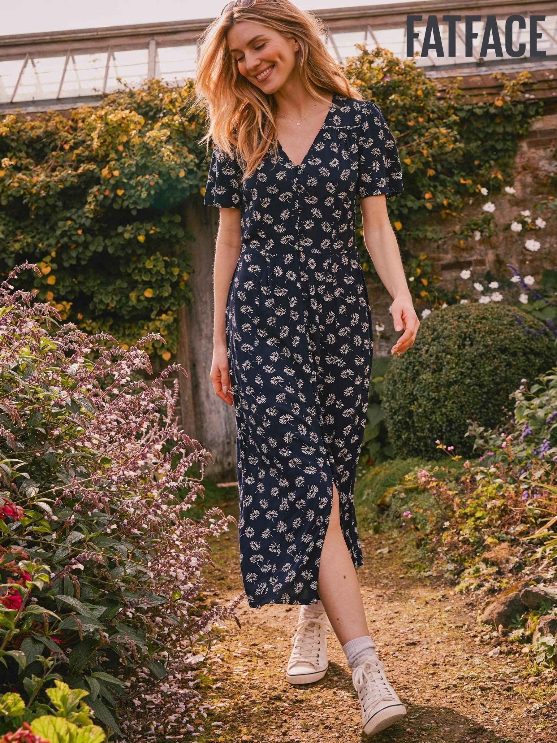 Women s Curve Fat Face Blue Midi Dresses Next Luxembourg