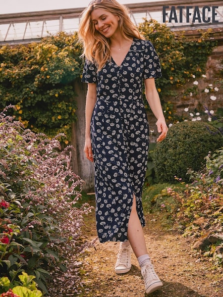 FatFace Blue Francis Daisy Midi Dress (D57780) | €17.50