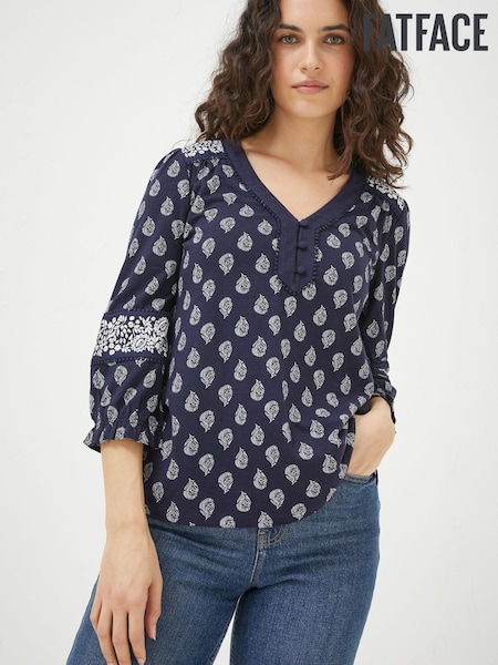 FatFace Blue Kai Batik Floral Top (D57793) | €24.50