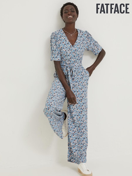 FatFace Blue Lena Tonal Floral Jumpsuit (D57881) | €43
