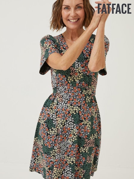 FatFace Black Patchwork Fiona Jersey Dress (D57882) | €35