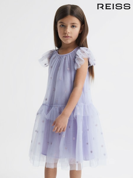 Reiss Lilac Fifi 4-9 yrs Tulle Embroidered Dress (D57937) | €95