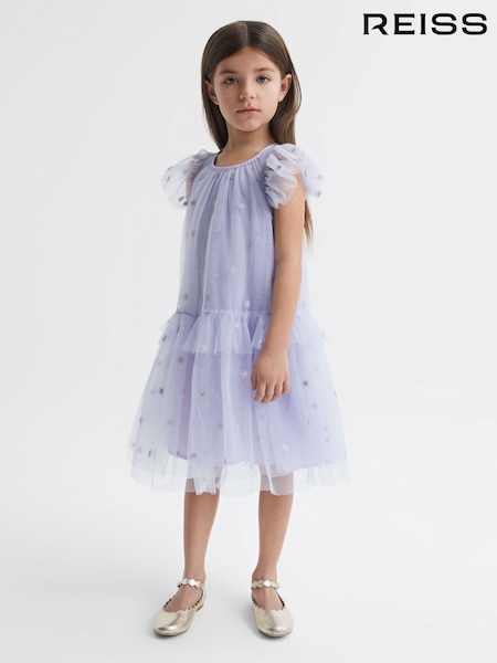 Reiss Lilac Fifi 9-12 yrs Tulle Embroidered Dress (D57983) | €95