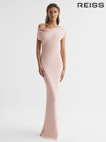 Reiss Nude Loretta Off-The-Shoulder Maxi Dress (D57996) | $429