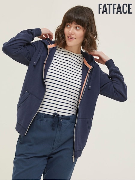 FatFace Amy Dark Blue Zip Through Hoodie (D58026) | €36.50