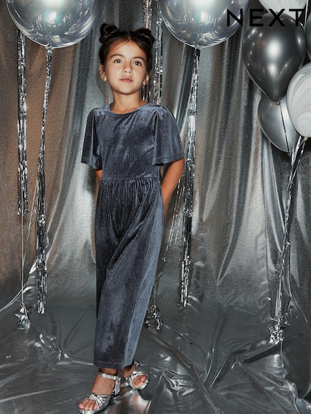 Blau - Velvet Jumpsuit (3-16yrs) (D58175) | 4 € - 5 €
