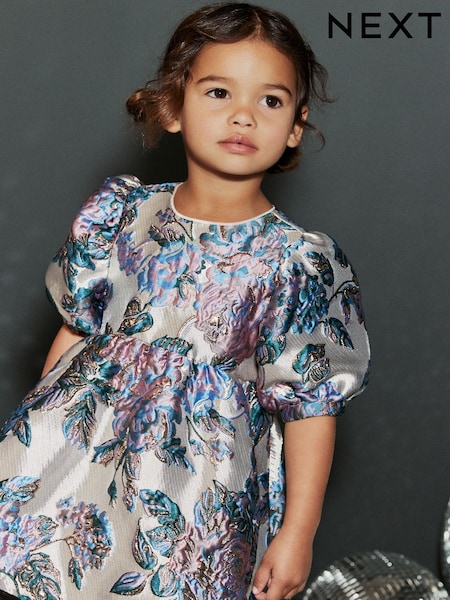 Silber - Floral Jacquard Prom Dress (12mths-10yrs) (D58259) | 11 € - 13 €