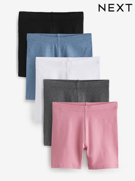 Schwarz/ Rosa/ Blau/ Weiß/ Grau - 5 Pack Cycle Shorts (3-16yrs) (D58775) | 20 € - 31 €