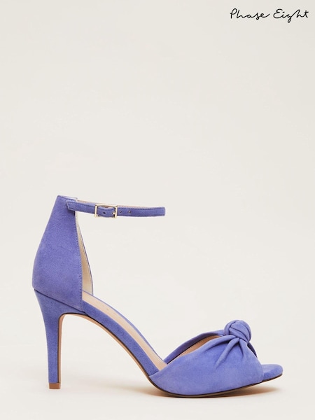 Phase Eight Blue Suede Knot Front Heeled Sandals (D58835) | €63