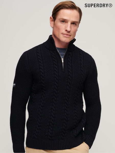 Superdry Vintage Jacob Henley Jumper (D59103) | 290 LEI