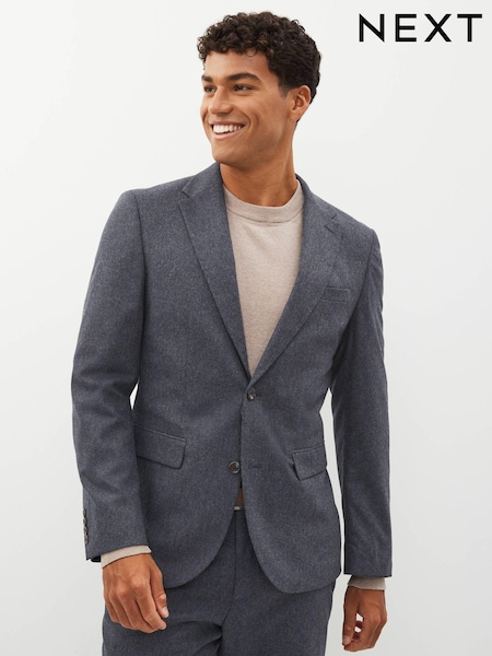 Dark Blue Slim Fit Wool Donegal Suit (D59220) | €23