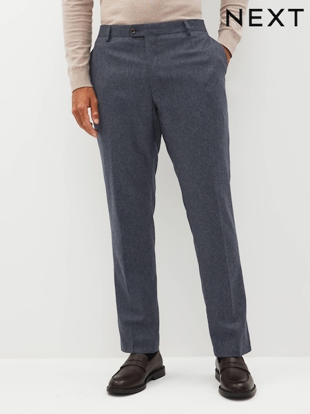 Dark Blue Slim Wool Blend Donegal Suit: Trousers (D59221) | €12