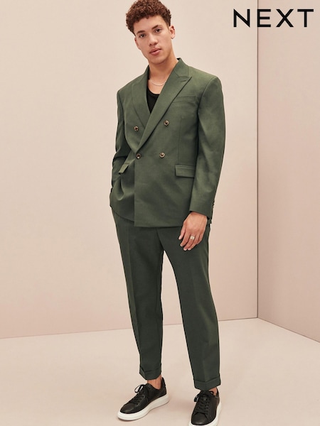 Green EDIT Relaxed Fit Double Breasted Suit Jacket (D59230) | €16