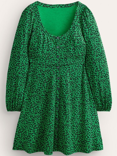 Boden Green Button Front Jersey Mini Dress (D59282) | €37