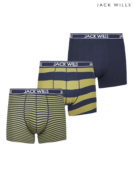 Зеленый - Jack Wills Chetwood Boxers 3 Pack (D59518) | €40