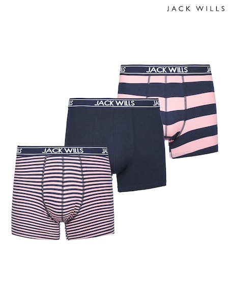 Синий - Jack Wills Chetwood Boxers 3 Pack (D59519) | €40