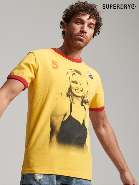 Superdry Ringspun Allstars PA 100% Cotton Graphic Ringer T-Shirt (D59527) | €46