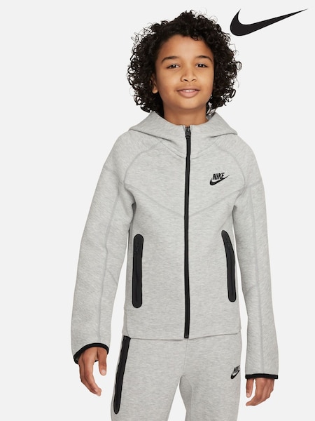 Nike Dark Grey Heather Tech Fleece Zip Through Hoodie (D60174) | €50