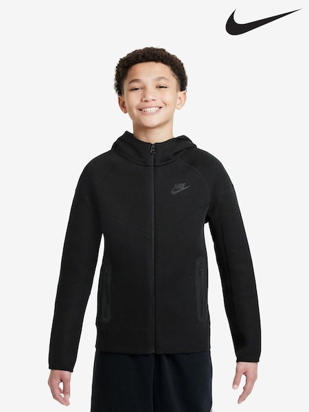 Nike Black Tech Fleece Zip Through Hoodie (D60175) | €53