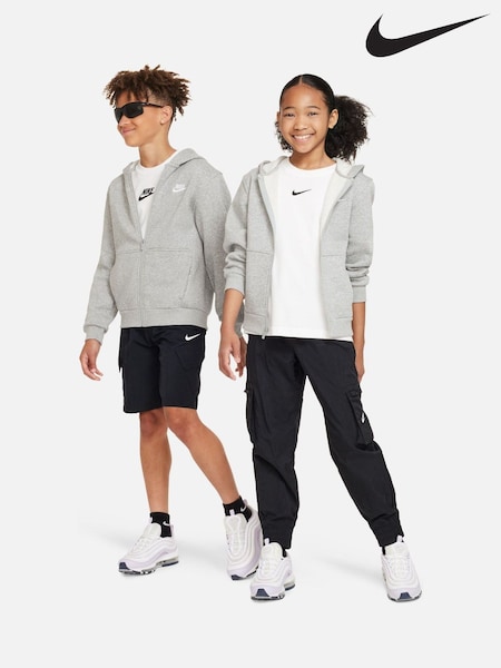 Nike Dark Grey Heather Club Fleece Zip Through Hoodie (D60235) | €59