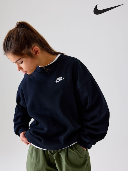 Čierna - Nike Oversized Club Fleece Sweatshirt (D60258) | €48