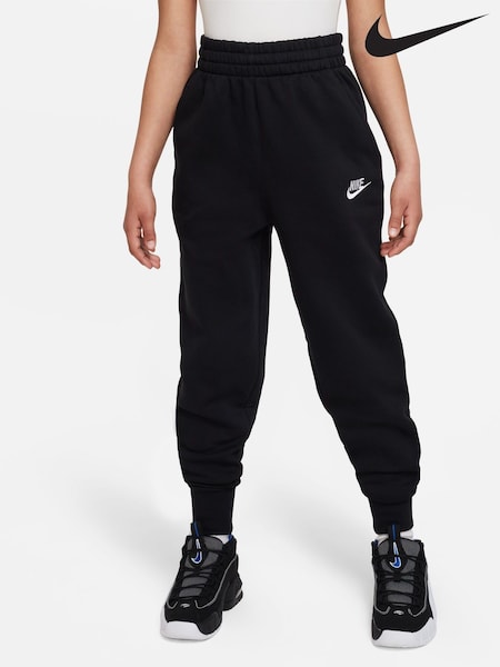 Negru - Pantaloni de sport cambrată din fleece cu talie înaltă Nike Club (D60261) | 283 LEI