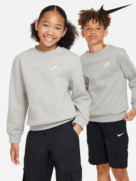 Gris oscuro jaspeado - Nike Club Fleece Sweatshirt (D60284) | 47 €