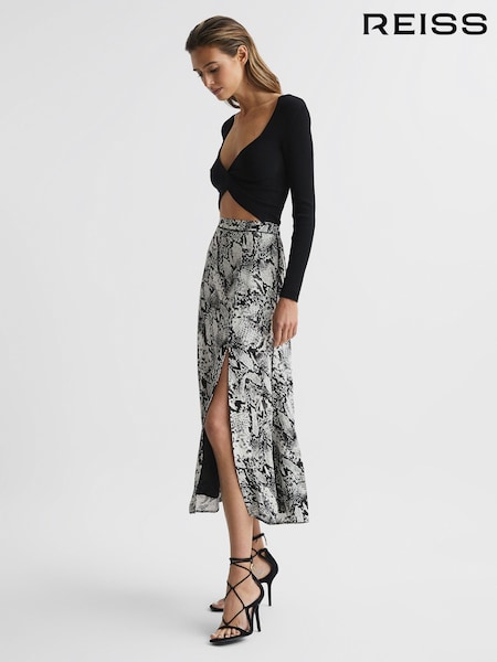 Reiss Katia Printed Slip Midi Skirt (D60336) | €210